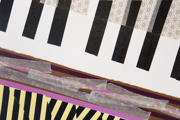 postcard-sized artwork of abstract piano