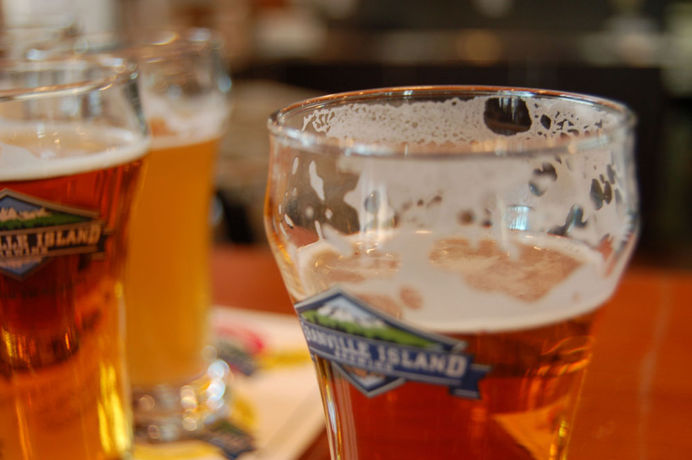 Beer lace on Granville Island Brewery Glass